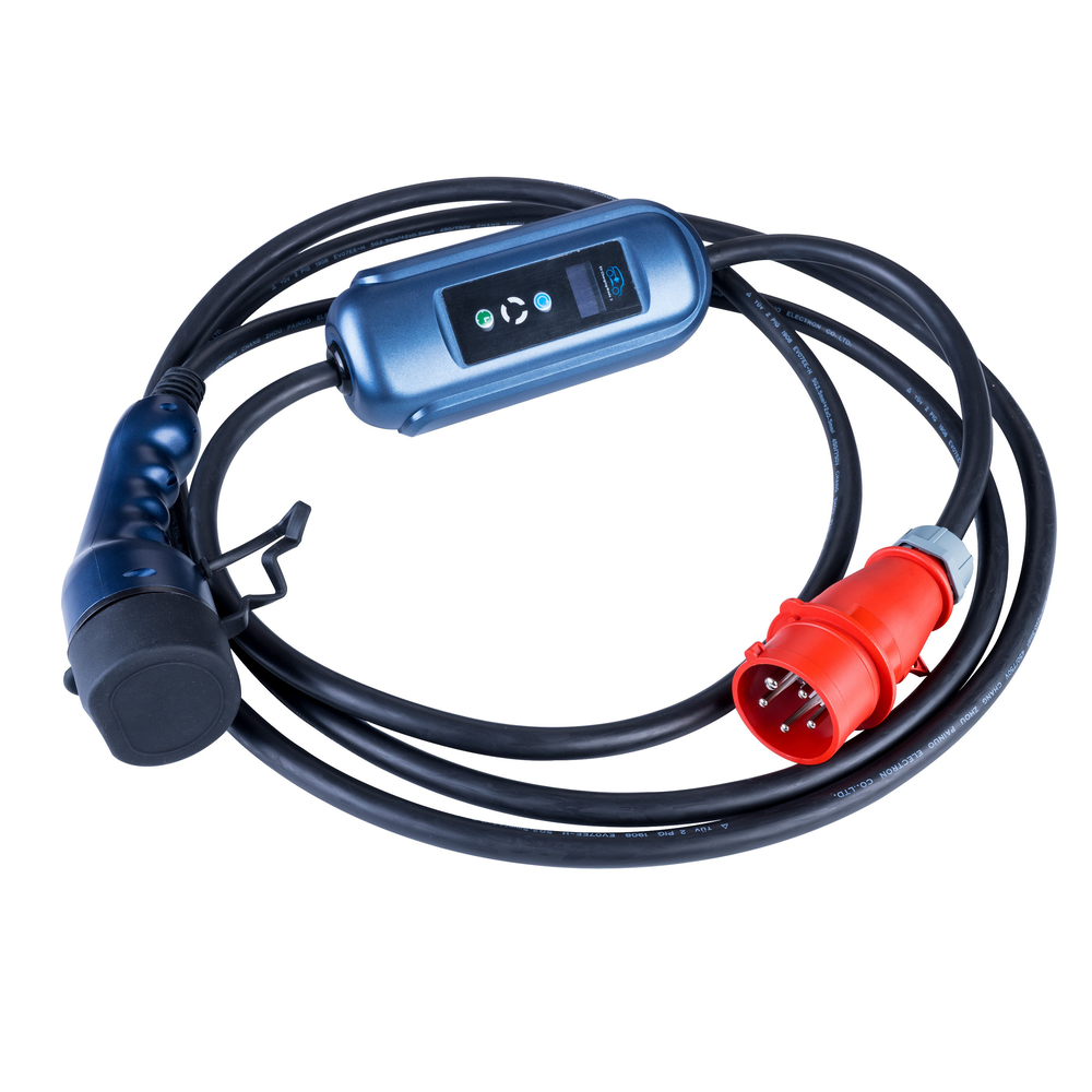 Įkroviklis elektromobiliams Akyga AK-EC-12 CEE 5 kontaktų Type2 LCD 3 fazių 16A 11kW 5m