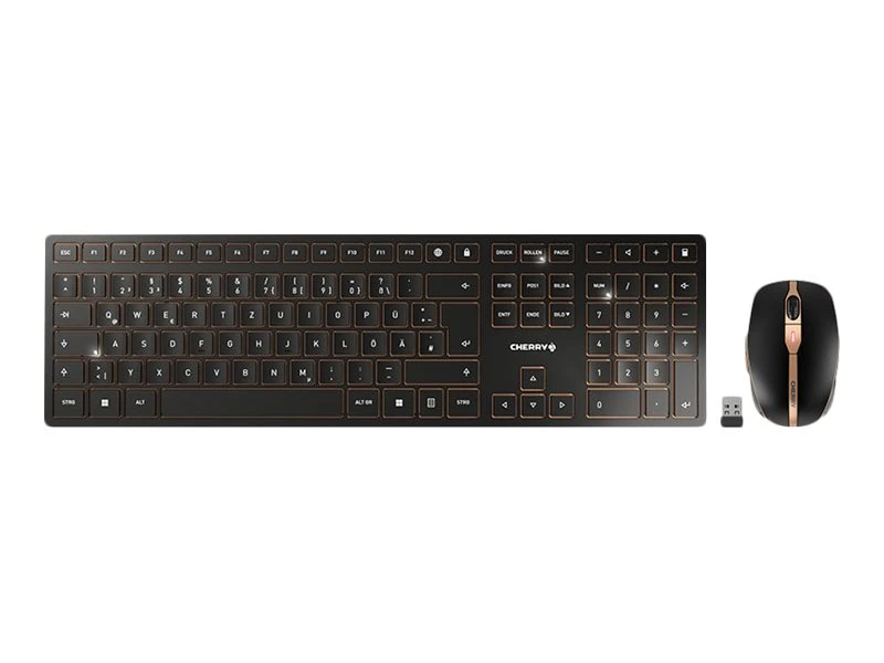 CHERRY DW 9100 SLIM - Klaviatūra ir pelė - QWERTZ - Deutsch - juodas/bronze