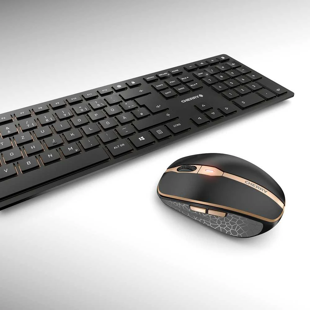 CHERRY DW 9100 SLIM - Klaviatūra ir pelė - QWERTZ - Deutsch - juodas/bronze