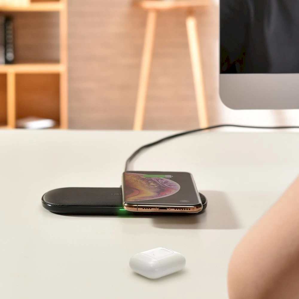 Belaidis įkroviklis CHOETECH, 18W, 2in1, juodas