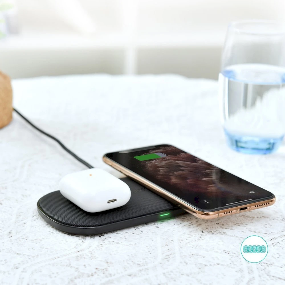 Belaidis įkroviklis CHOETECH, 18W, 2in1, juodas