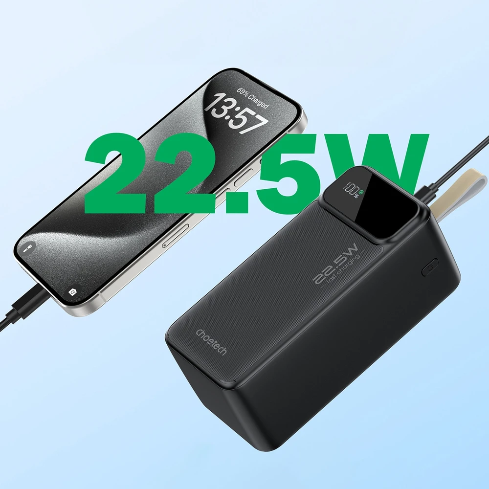 Išorinė baterija Power Bank Choetech B732 22.5W 50000mAh juoda
