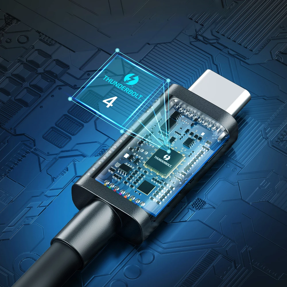 Kabelis CHOETECH Thunderbolt 4, USB-C - USB-C, 40Gbps, 100W, 20V/ 5A, 8K/ 60Hz, 0.8m