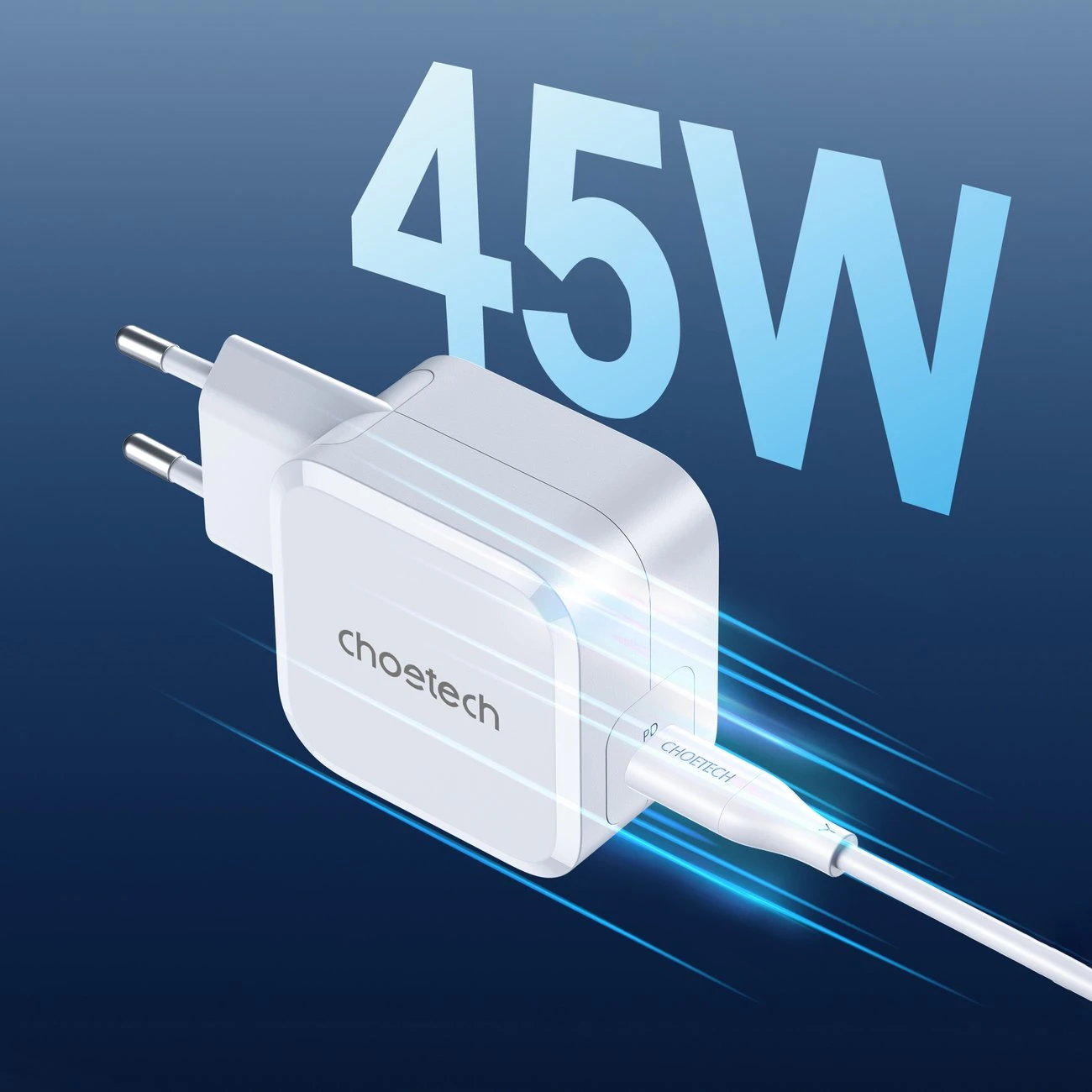 Kroviklis CHOETECH GaN USB Type-C: 45W, PD, QC, PPS