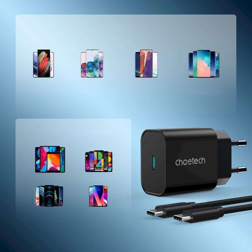 Papildomas skaitmeninis Kroviklis CHOETECH USB Type-C, 25W, PD+PPS