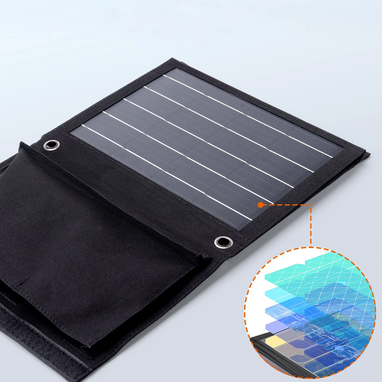 Sulankstomas saulės įkroviklis Choetech SC005 22W 2xUSB (juodas)