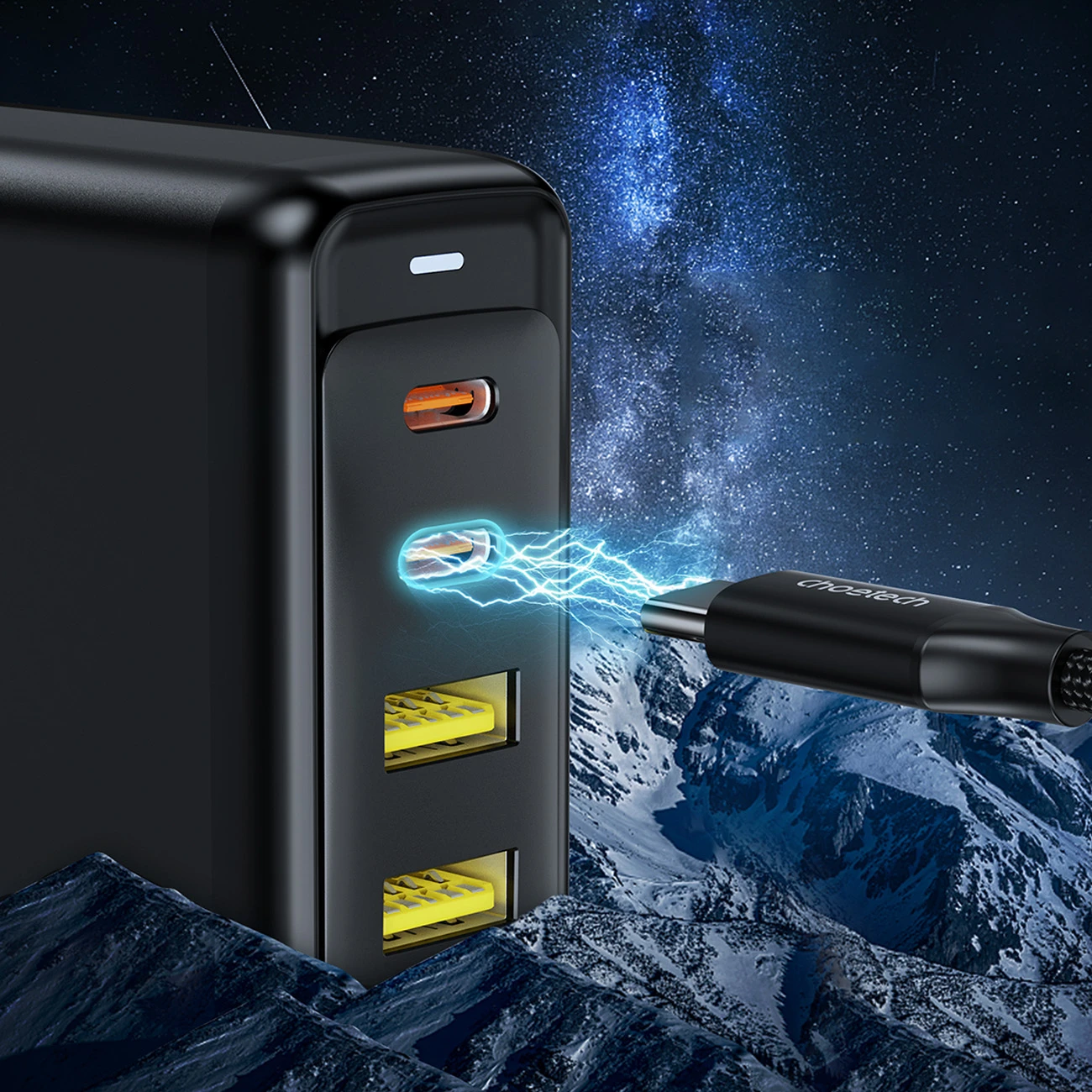 Kroviklis CHOETECH GaN 2x USB Type-C, 2x USB Type-A: 140W, PD3.1, QC3.0