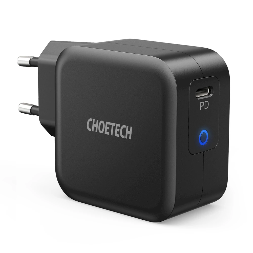 Extra Digital Kroviklis CHOETECH GaN USB Type-C + Type-C laidas, 61W, PD, 1,8m