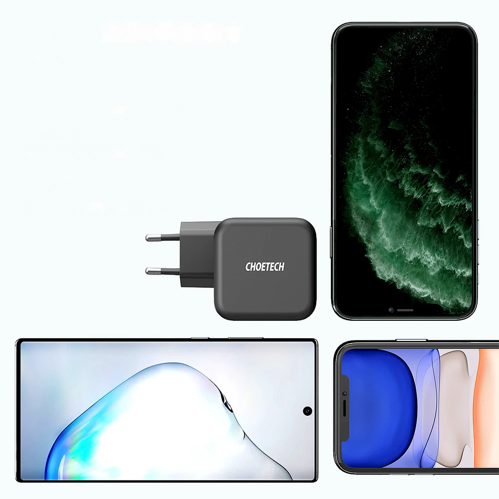 Extra Digital Kroviklis CHOETECH GaN USB Type-C + Type-C laidas, 61W, PD, 1,8m
