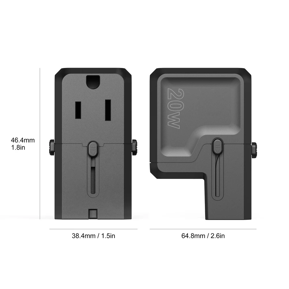 Choetech PD6038 1x USB-C 1x USB-A EU / JAV / JK / AU