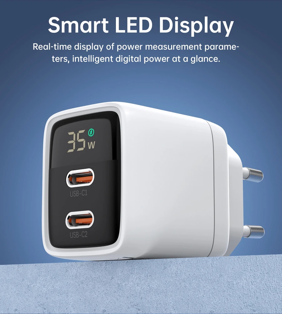 Kroviklis CHOETECH GaN 2xUSB Type-C: 35W, PD