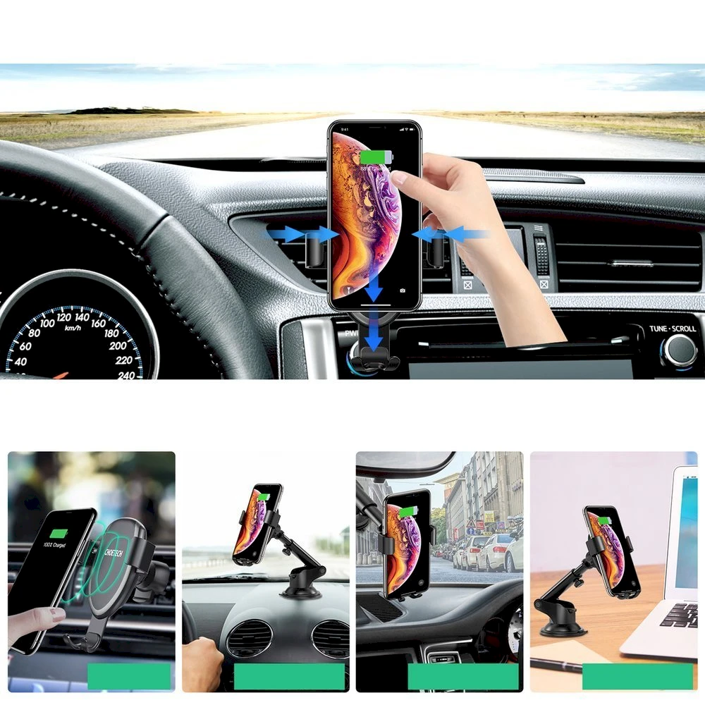 Telefono laikiklis automobiliui CHOETECH, su belaidžio įkrovimo funkcija, 10W