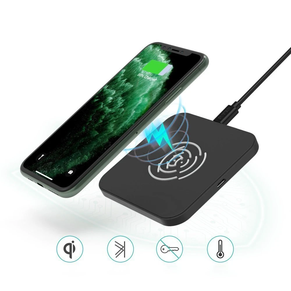 Choetech rinkinys 2 x Qi 10W belaidis įkroviklis ausinėms juodas (T511-S) + 2 x USB laidas - microUSB juodas