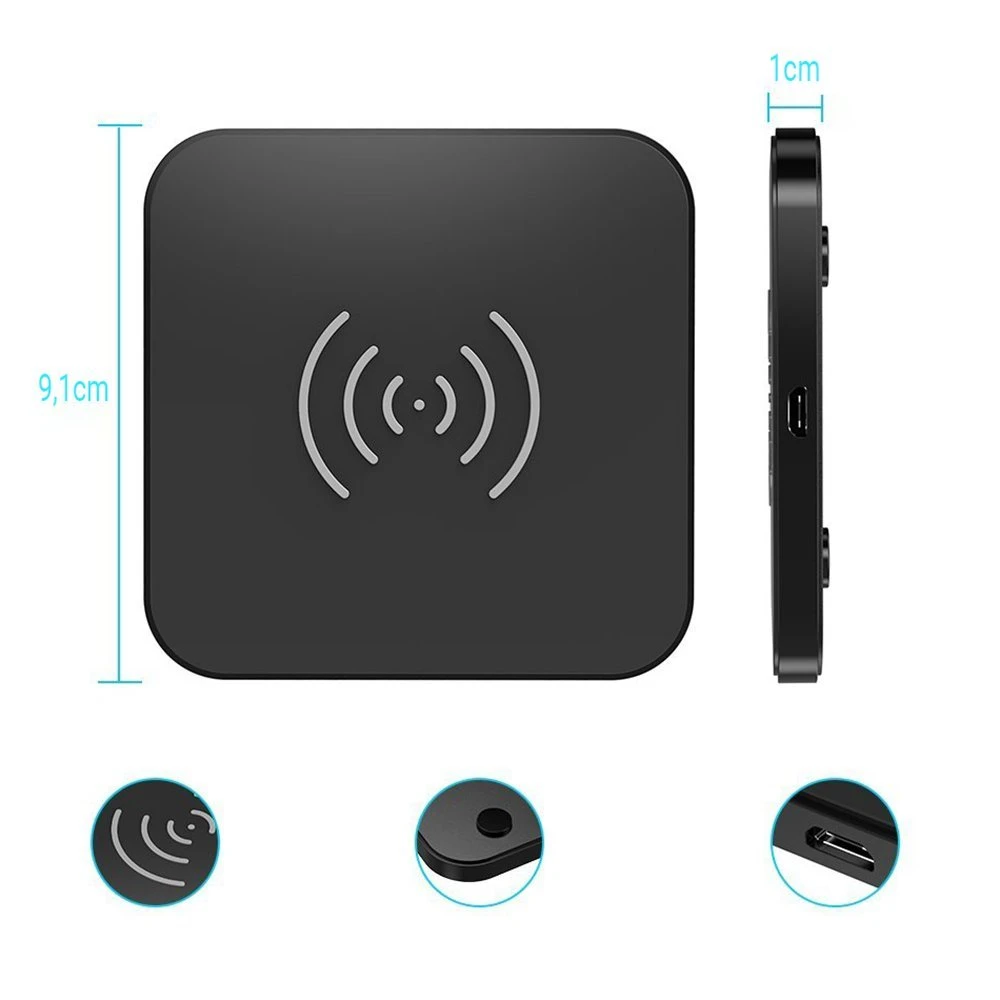 Choetech rinkinys 2 x Qi 10W belaidis įkroviklis ausinėms juodas (T511-S) + 2 x USB laidas - microUSB juodas