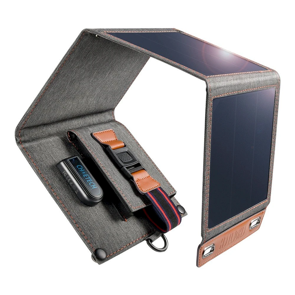 Sulankstomas saulės įkroviklis Choetech SC004 14W, 1xUSB (pilkas)