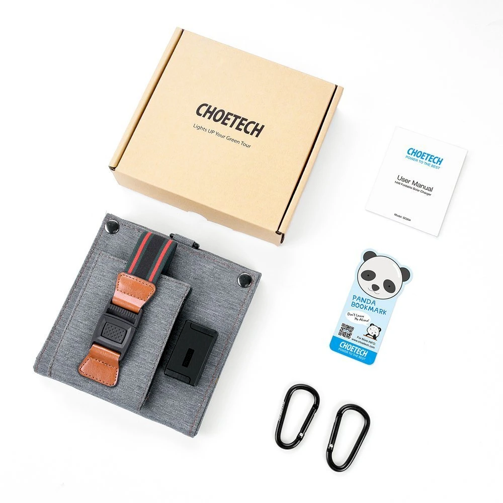 Sulankstomas saulės įkroviklis Choetech SC004 14W, 1xUSB (pilkas)