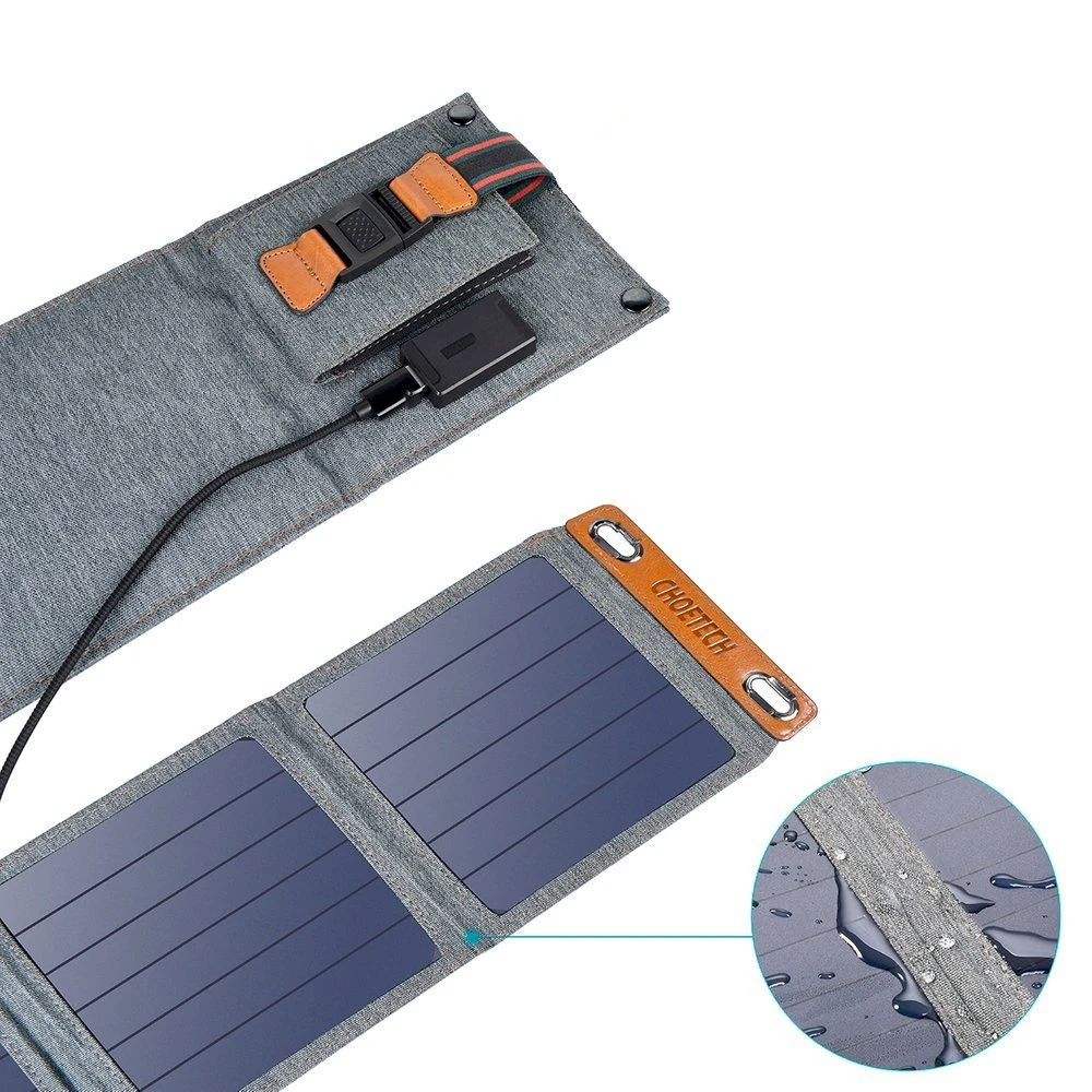 Sulankstomas saulės įkroviklis Choetech SC004 14W, 1xUSB (pilkas)