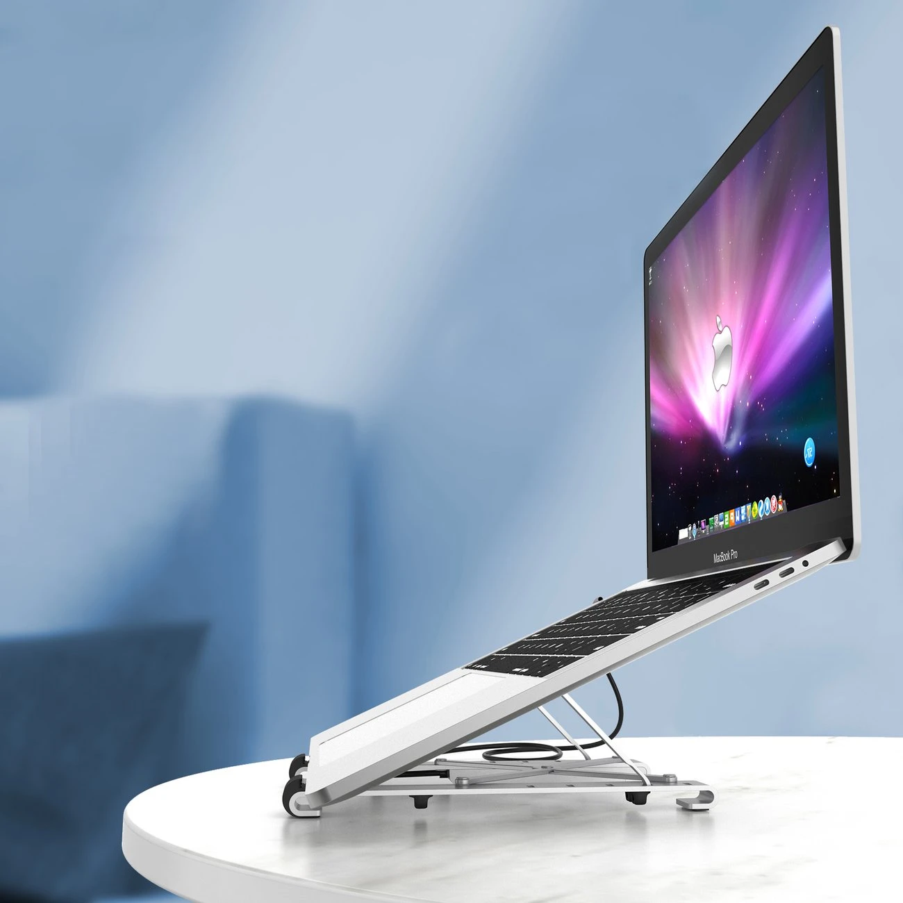 Nešiojamo kompiuterio stovas CHOETECH su 7 prievadų USB Type-C šakotuvu