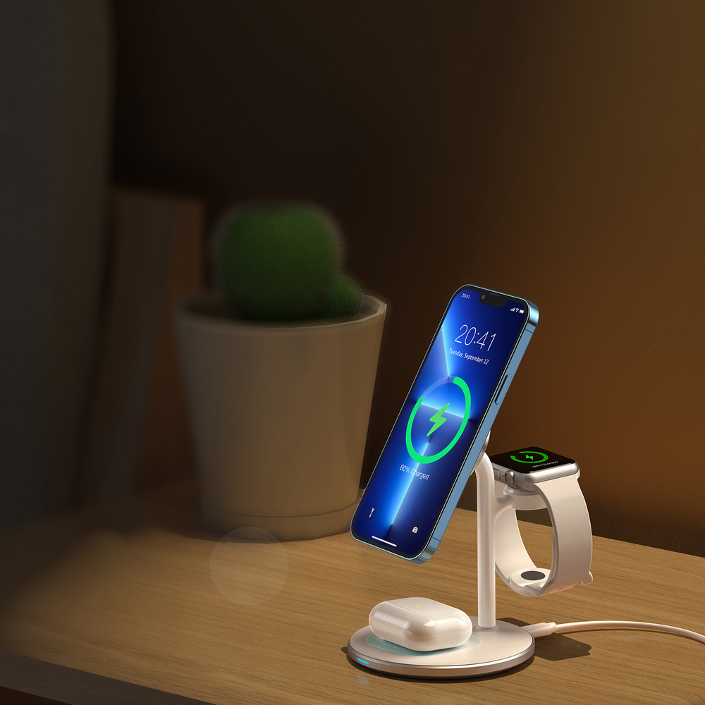 Choetech belaidis įkroviklis su stovu 2in1