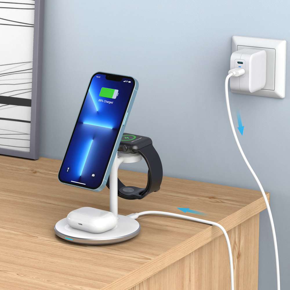 Choetech belaidis įkroviklis su stovu 2in1
