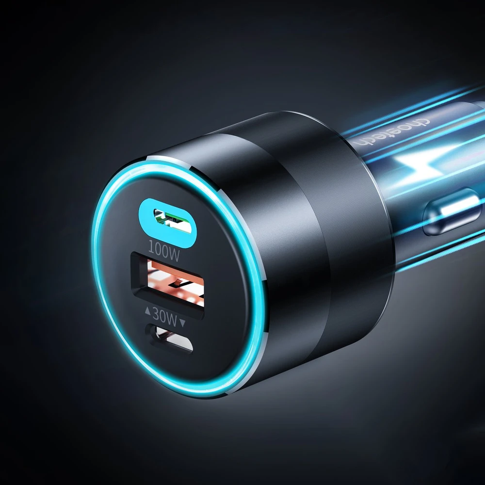 Choetech TC0011 automobilinis įkroviklis 130W 2x USB C 1x USB A - juodas