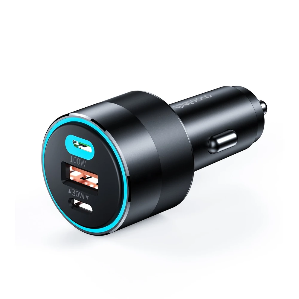 Choetech TC0011 automobilinis įkroviklis 130W 2x USB C 1x USB A - juodas