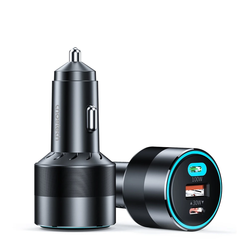 Choetech TC0011 automobilinis įkroviklis 130W 2x USB C 1x USB A - juodas