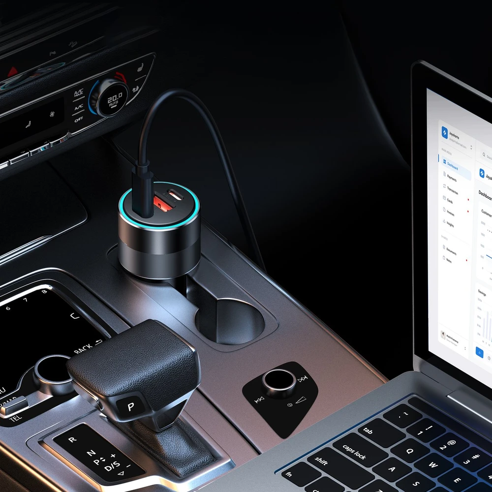 Choetech TC0011 automobilinis įkroviklis 130W 2x USB C 1x USB A - juodas