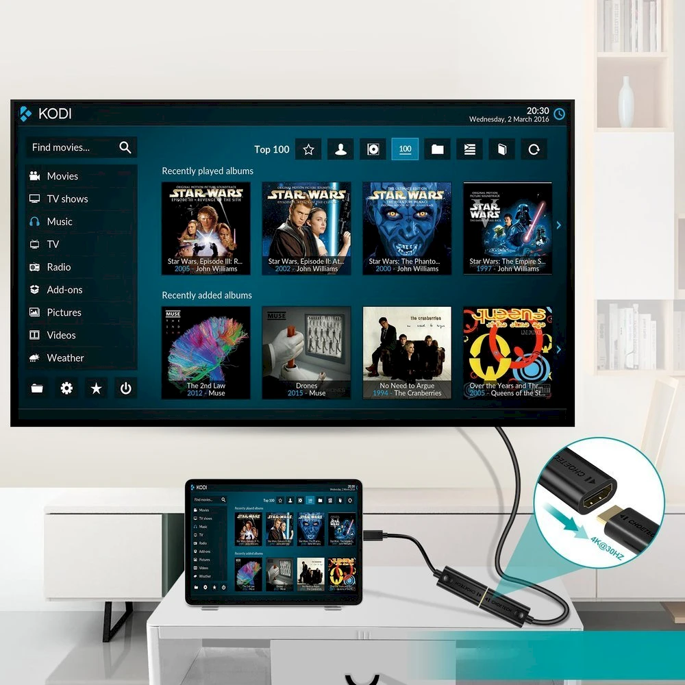 Adapteris CHOETECH, USB 3.1 C - HDMI