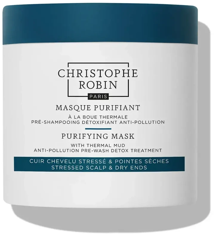 Christophe Robin, valomoji, terminio purvo, plaukų priežiūros kreminio kaukė, detoksikacijai, 250 ml
