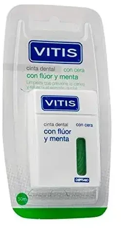 Vitis Cinta Dental Fluor & Menta tarpdančių siūlas, 1 vnt.