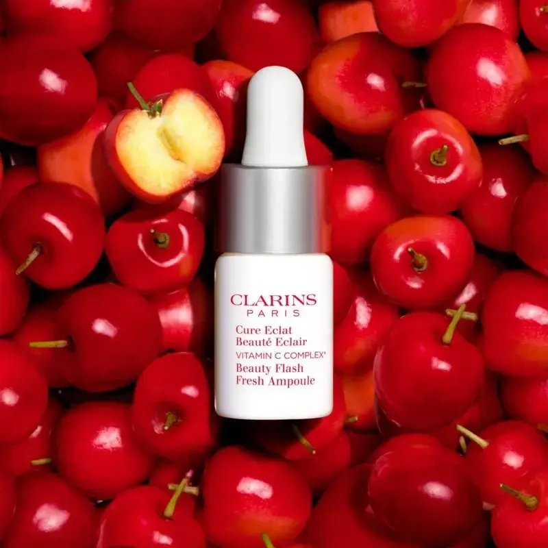 Clarins Beauty Flash Fresh Ampoule skaistinantis serumas veidui su vitaminu C, 8 ml