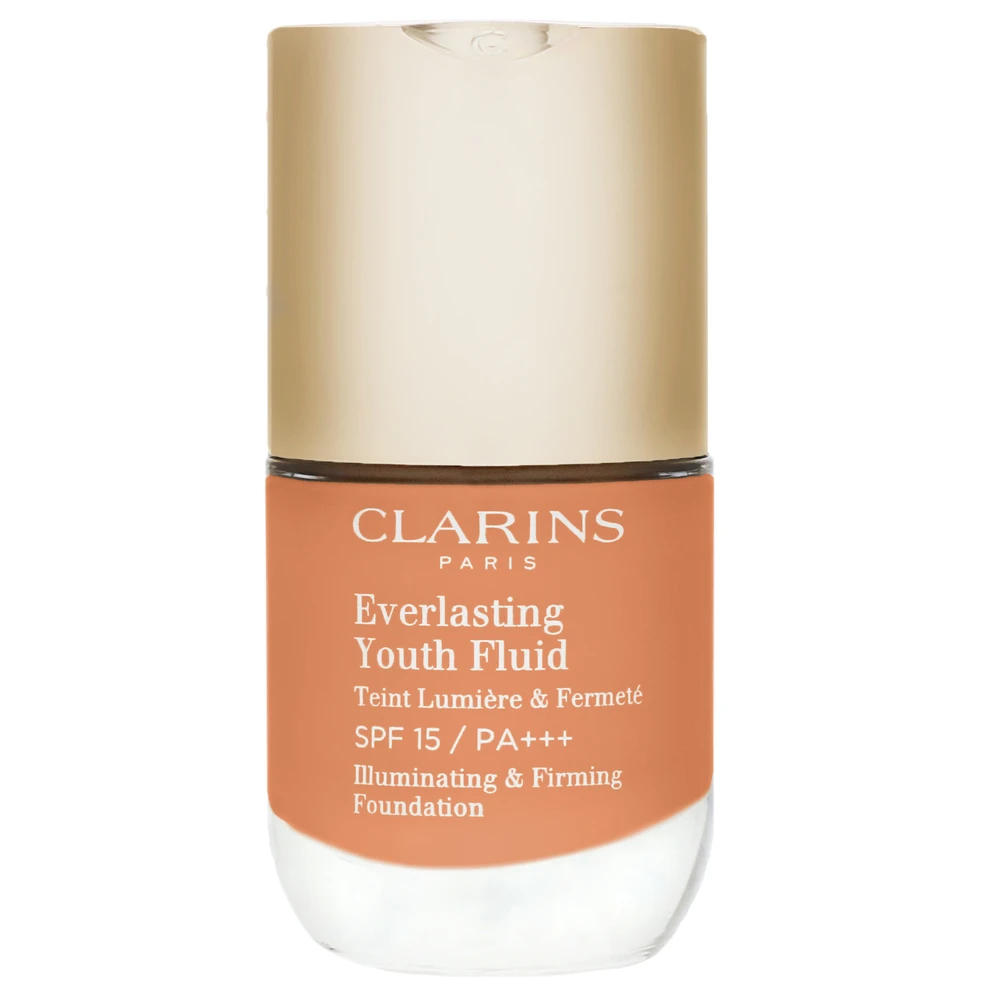 „Clarins“ „Everlasting Youth“ senėjimą stabdantis skystas makiažo pagrindas, 112, gintaro spalvos, 15 ml *Mėginys