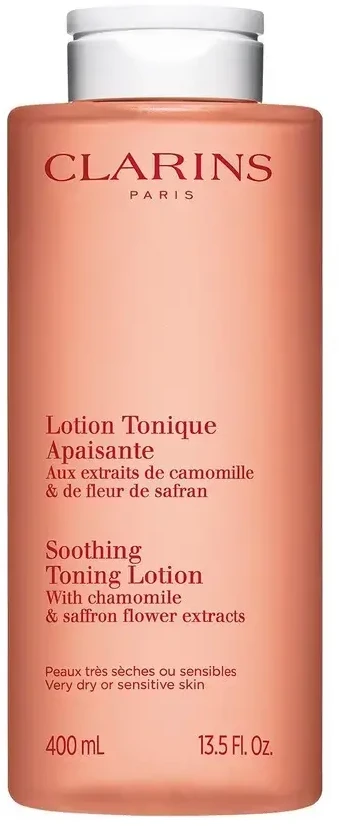 Clarins Soothing Toning Lotion Camomile & Saffron Flower tonikas sausai / jautriai odai, 400 ml