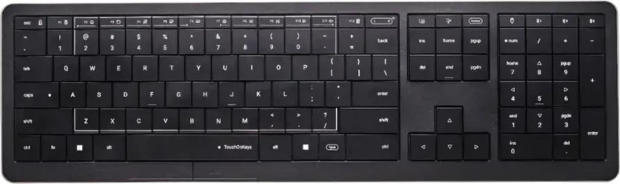 CLEVETURA CLVX 1 jutiklinio valdymo belaidė klaviatūra su dirbtiniu intelektu, ANSI JAV „Windows“ išdėstymas, žirkliniai jungikliai, aliuminio korpusas, interaktyvus RGB, palaikymas „Windows“ / „Linux“ / „MacOS“