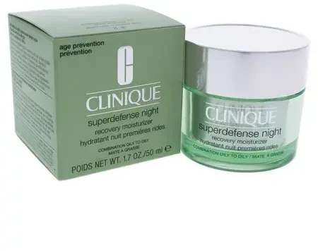 Clinique Superdefense Night Recovery atstatantis naktinis veido kremas mišriai / riebiai odai, 50 ml