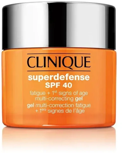 Clinique Superdefense Broad Spectrum SPF 40 Fatigue + First Signs Of Age Multi-correcting Gel jauninamasis veido kremas-gelis, 50 ml