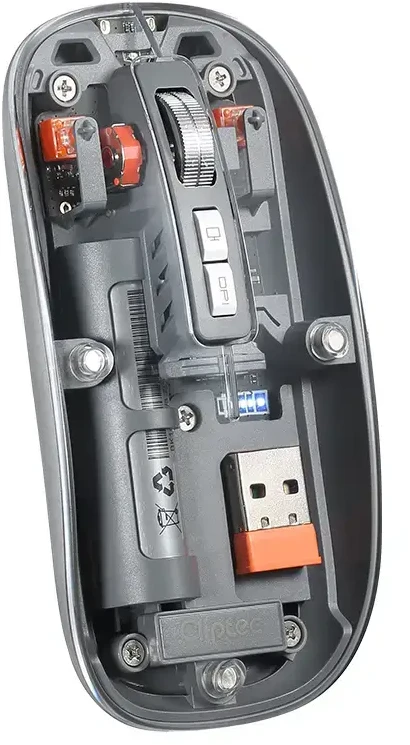 Cliptec pelė kompiuteriui Transparent RZS630 Optinė belaidė 1600DPI