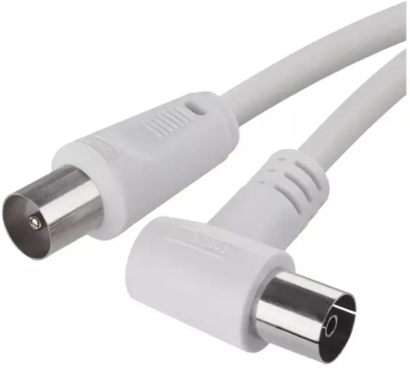 Kabelis TV antenai RF, 3.5m, kištukas - lizdas kampu, baltas EMOS