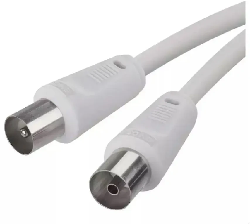 Kabelis TV antenai RF, 5m, kištukas - lizdas, baltas EMOS