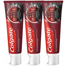 Colgate Whitening toothpaste with activated charcoal Max Baltas Charcoal Trio 3 x 75 ml