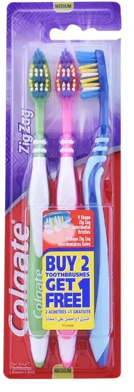 Dantų šepetėlis 3 vnt vidutinio minkštumo Colgate 17345