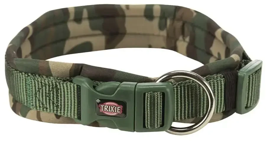TRIXIE Premium antkaklis, platus su neoprenu L-XL 56-62cm/25mm, kamufl./miško