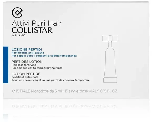 "Collistar" Stiprinamoji priemonė nuo plaukų slinkimo Peptidai (Stiprinamasis losjonas nuo plaukų slinkimo) 15 x 5 ml