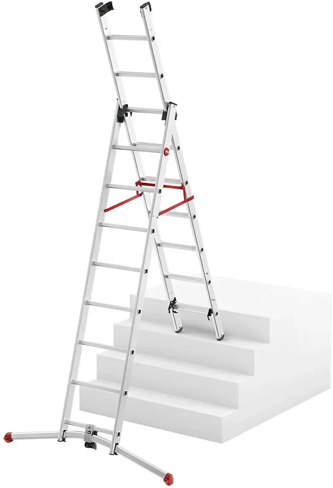 Hailo HAILO S100 Hailo ProfiLOT kopėčios, kombinuojamos, aliumininės / 2x9+1x8 laipteliai 039309507