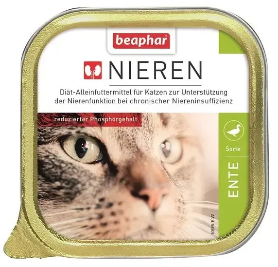 Pilnvērtīga diētiska kaķu barība (pastēte) : Beaphar NIERDIEET ENTE 100G.