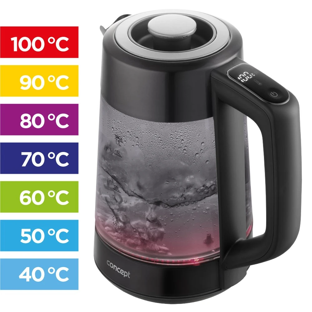 Concept Greitojo virimo virdulys su temperatūros reguliatoriumi Contept RK4195, 1,7 l
