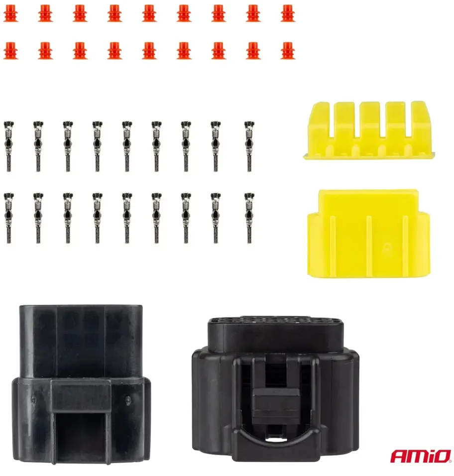 Vandeniui atspari 10 kontaktų elektros jungtis, 2,2 mm AMIO-04351
