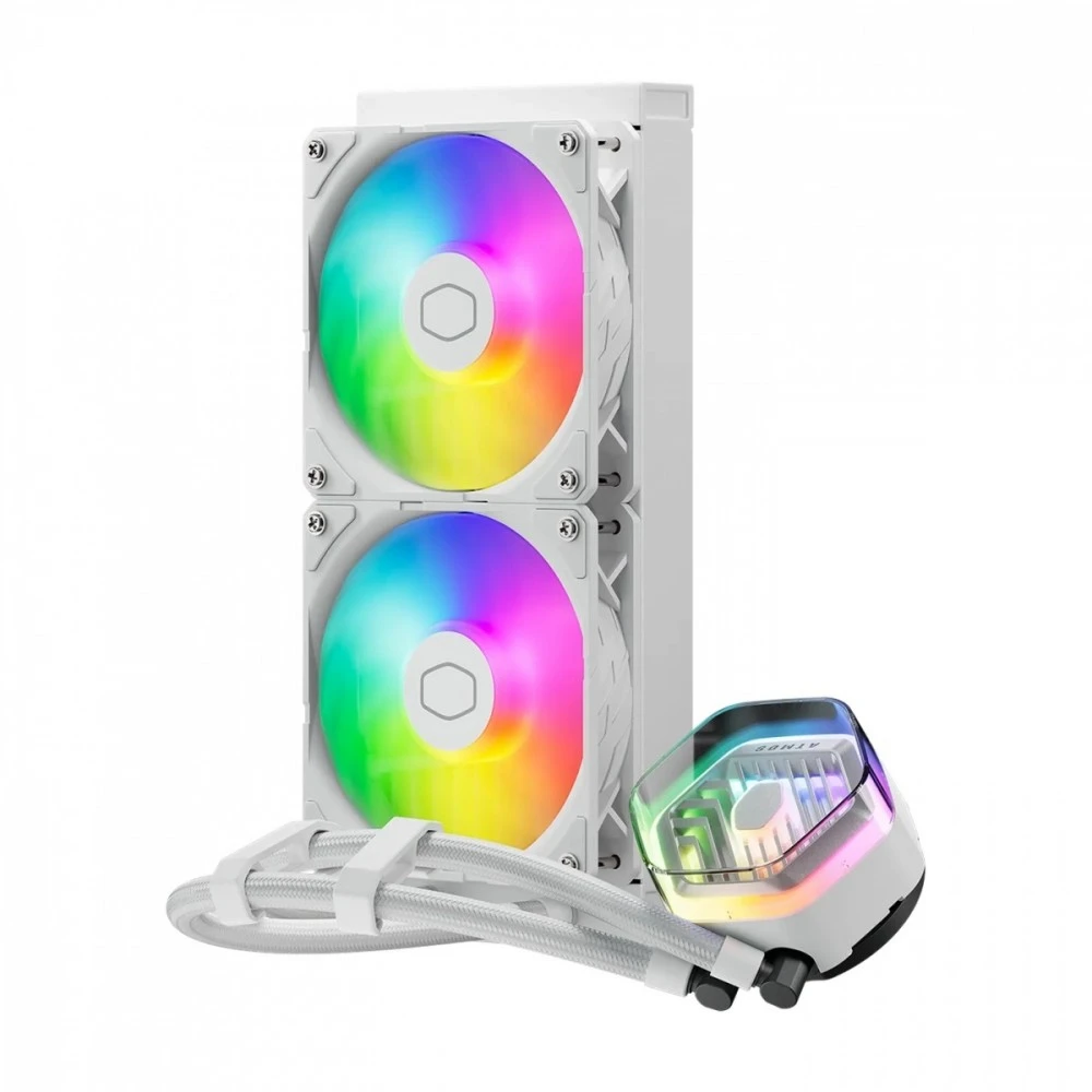 Cooler Master MasterLiquid 240 ARGB baltas aušintuvas su RGB