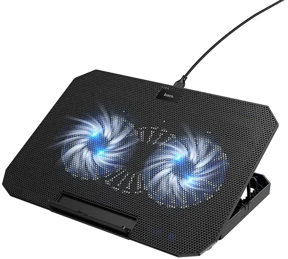 Cooling stand regulated for laptop 2 x USB A LED Hoco GA4 juodas